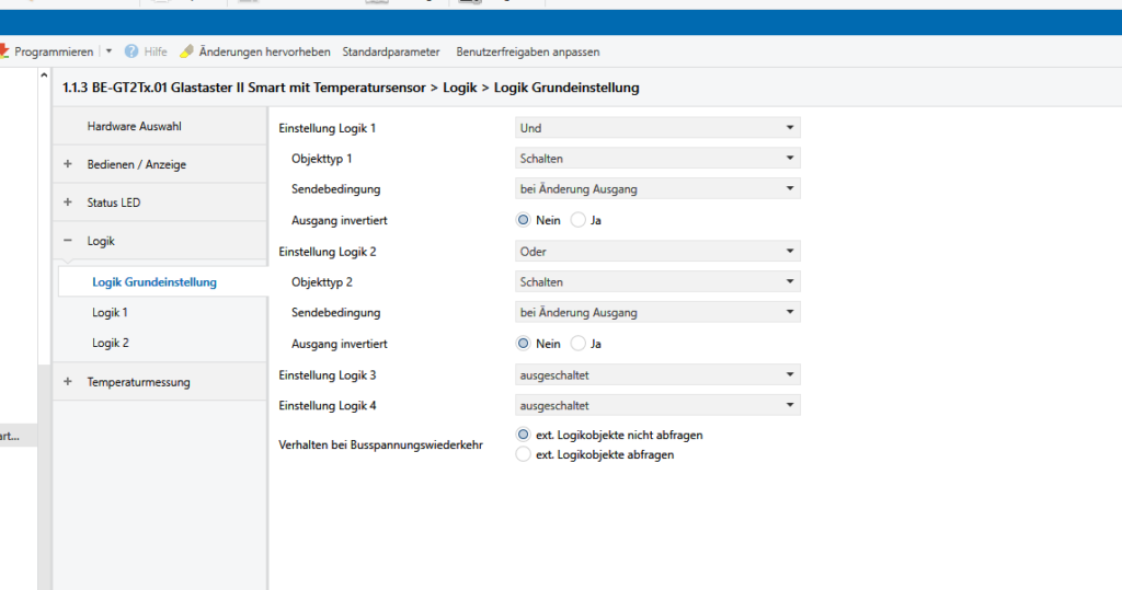 ETS Parameter Logik