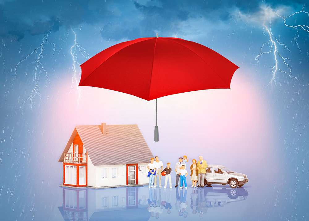 Insurance Home Live Car Protection Concept