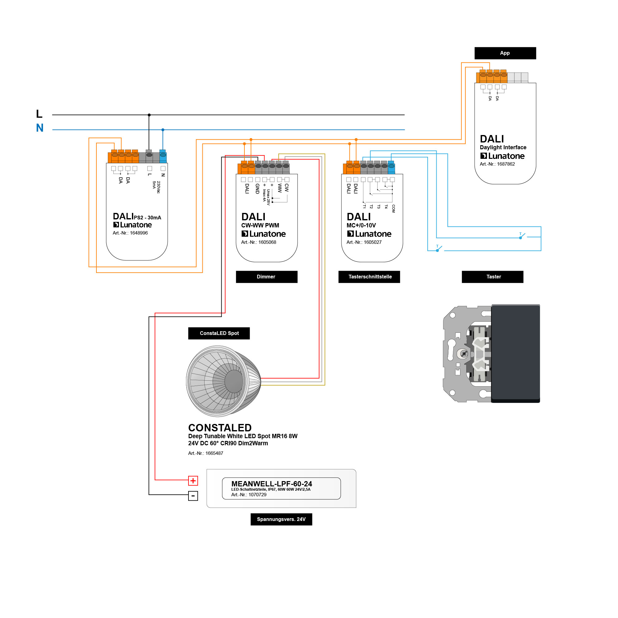 DALI Schaltung mit Lunatone einfach erklärt Voltus Smart Home Blog