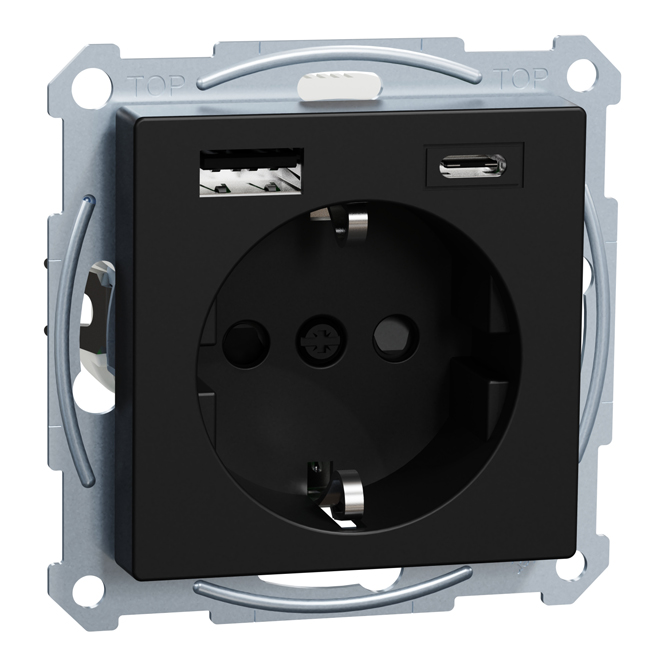 MERTEN MEG2367-0403 SCHUKO-Steckdose System M Ocean Plastic | USB-A/C, 3 A