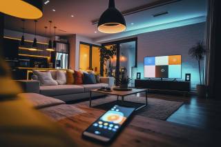 Ein Bild von einem Wohnzimmer mit Matter App-Steuerung