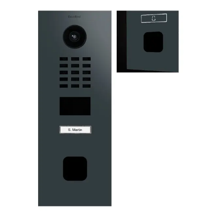 DOORBIRD D2101FV IP-Video-Türstation EKEY sLINE (423902268) | 1-fach, EKEY-Fingerscanner-Vorbereitung | anthrazitgrau seidenmatt