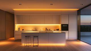Eine moderne Küche mit LED Stripes