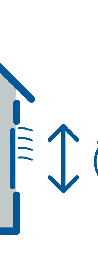 Schematisches Bild von der Fahrzeitmessung eines MDT Jalousieaktors.
