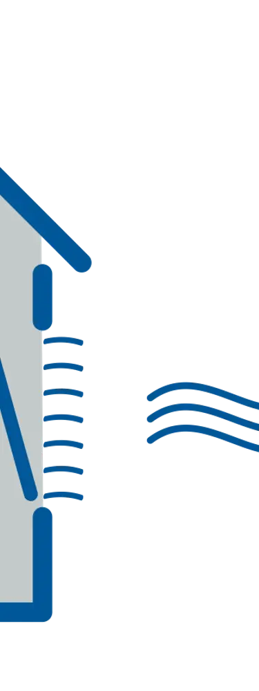 Schematisches Bild von der Lüftungsfunktion eines MDT Jalousieaktors.