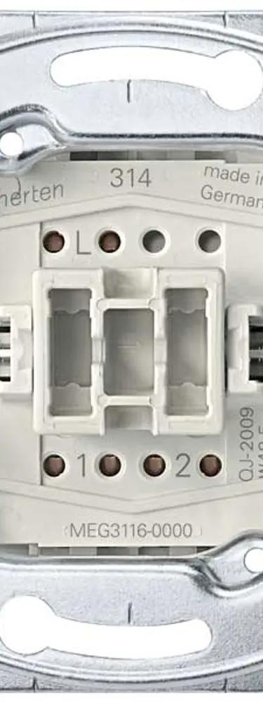 Auf dem Bild ist ein Merten QuickFlex MEG3116-0000 Wippschalter abgebildet.