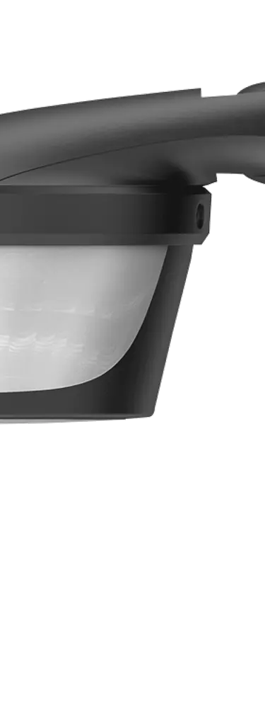 Das Bild zeigt den THEBEN theLuxa P300 KNX BK KNX-Bewegungsmelder in schwarz