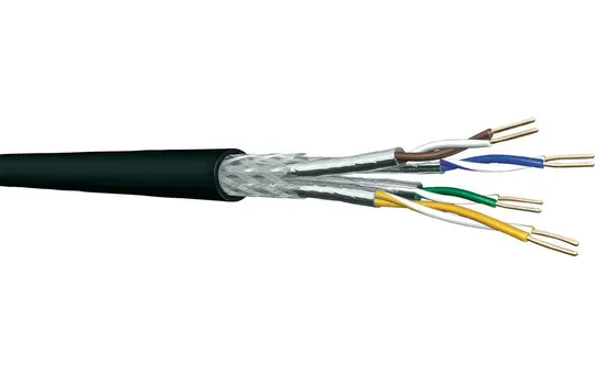 DRAKA UC900SS23/14P Datenleitung Cat. 7 Erdverl. (1000 MHz) Meterware | schwarz | 4x2x23 AWG