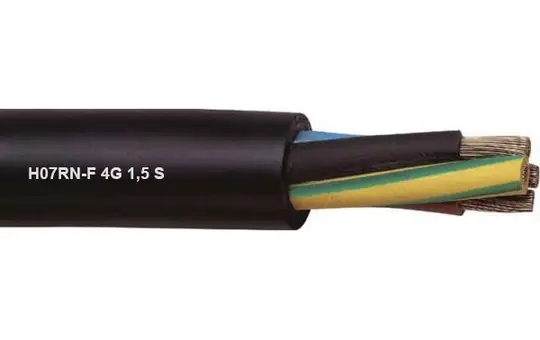 Gummischlauchleitung bis 750 V mit PE H07RN-F4G1,5Ri.50 Ring 50 m | 4G1,5 mm²