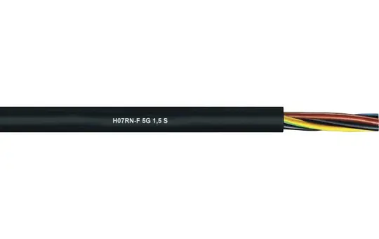 Gummischlauchleitung bis 750 V mit PE H07RN-F5G1,5Ri.50 Ring 50 m | 5G1,5 mm²