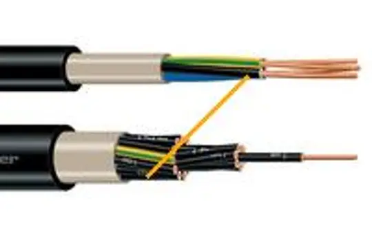 Starkstrom-Erdkabel ohne PE 1,5 mm² NYY-O2X1,5RE Meterware | 2x1,5 mm²