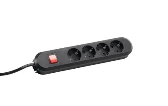 BACHMANN 381.130K Tischsteckdose SMART 4-fach mit Ein-/Ausschalter | schwarz | 1,50 m