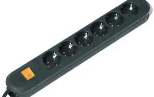 BACHMANN 381.152K Tischsteckdose SMART 6-fach mit Ein-/Ausschalter | schwarz | 5,00 m