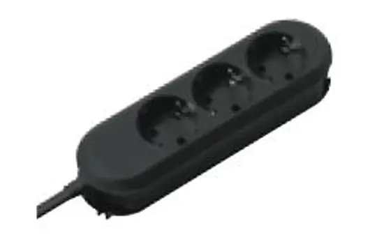 BACHMANN 387.170 Tischsteckdose SMART 3-fach | schwarz | 1,50 m