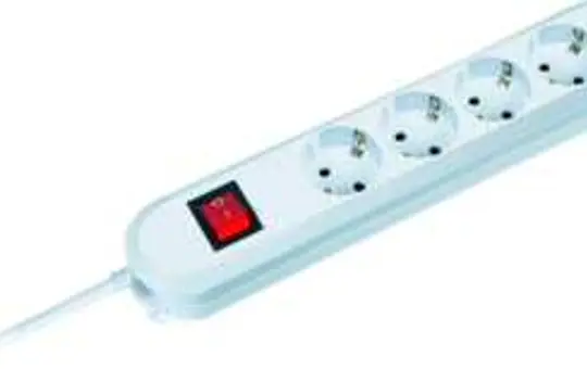 BACHMANN 381.230K Tischsteckdose SMART 4-fach mit Ein-/Ausschalter | weiß | 1,50 m
