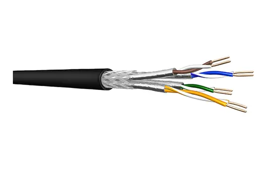 DRAKA 60026558 Datenleitung Cat. 7 Außenbereich (1000 MHz) Meterware | schwarz | 4x2x23 AWG