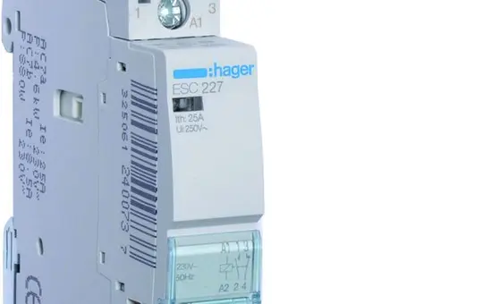 HAGER ESC227 Installationsschütz 1 Schließer + 1 Öffner 25 A, 230 V