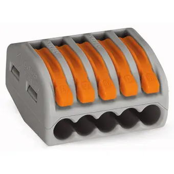WAGO 222-415 CLASSIC-Verbindungsklemme, für alle Leiterarten,max. 4 mm²,grau (Inhalt 40 Stück)