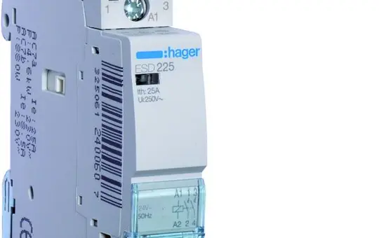 HAGER ESD225 Installationsschütz 2 Schließer 25 A, 24 V