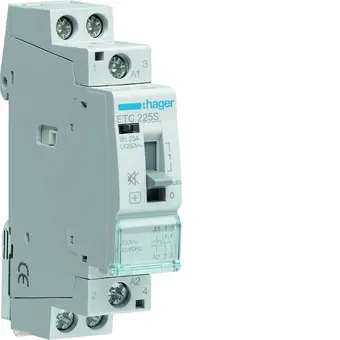 HAGER ETC225S Installationsschütz 2 Schließer | 25 A, 230 V (brummfrei), handbetrieb