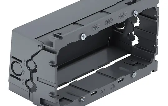 OBO BETTERMANN 6288608 Geräteeinbaudose 2-fach, abklappbar, halogenfrei | eisengrau
