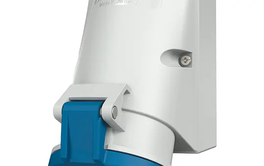 MENNEKES 1856 Wandsteckdose TwinCONTACT IP44 32 A, 4-polig, 230 V, zum Durchverdrahten, drehbar