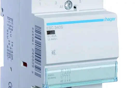 HAGER ESC340S Installationsschütz 3 Schließer 40 A, 230 V (brummfrei)