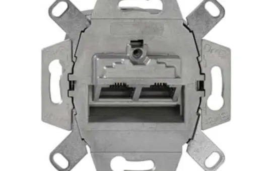 RUTENBECK 138104070 Netzwerkdose 2-fach, Cat. 6, Up0 | metall