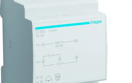 HAGER ST305 Klingeltrafo 8/12 V AC 16 W