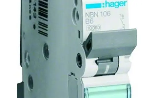 HAGER NBN106 Leitungsschutzschalter 1-polig Typ B 6 A, 10 kA