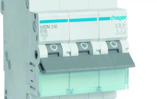HAGER MBN316 Leitungsschutzschalter 3-polig Typ B 16 A