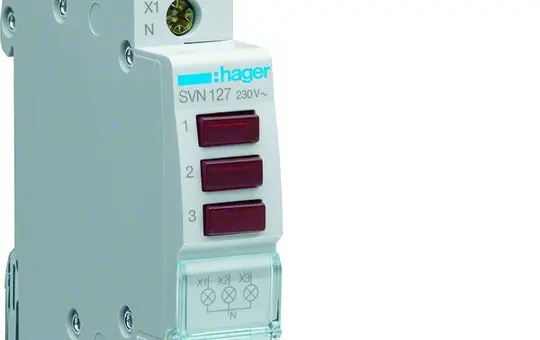 HAGER SVN127 LED-Leuchtmelder 230 V AC 3-fach | rot