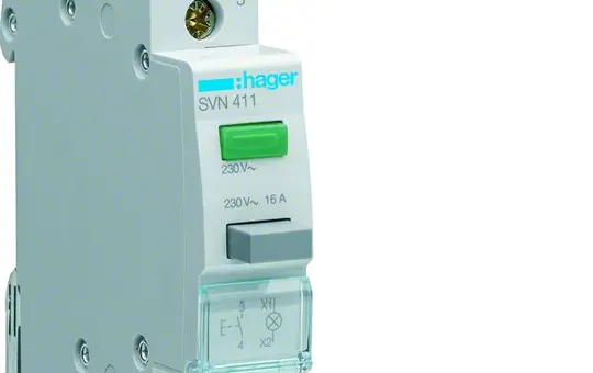 HAGER SVN411 Taster 16 A mit Leuchtmelder 1 Schließer | grün