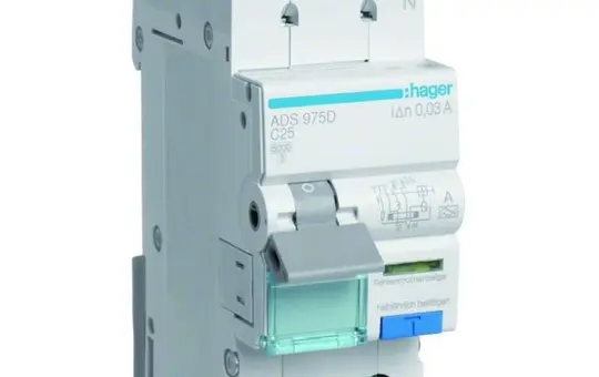 HAGER ADS975D FI/LS-Schalter Typ A C-Char. 30 mA 2-pol. 25 A, QuickConnect