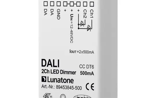 LUNATONE 89453845-500 DALI-LED-Dimmaktor CC DT6 UP 2-fach, 500 mA