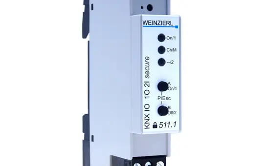 WEINZIERL 5327 KNX Schaltaktor 1-fach, 2 Binäreingänge, KNX Secure