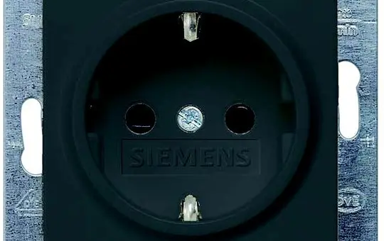 SIEMENS 5UB1924 SCHUKO-Steckdose Delta i-system Berührungsschutz | carbonmetallic