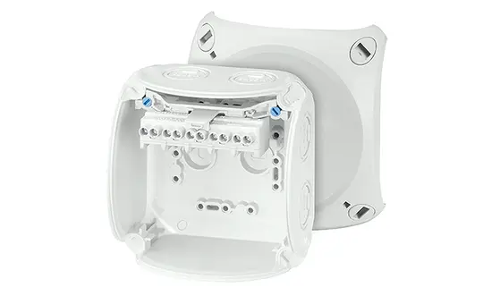 HENSEL KF 0404 G Kabelabzweigkasten Serie KF 5x4 mm² | grau | 104x104 mm