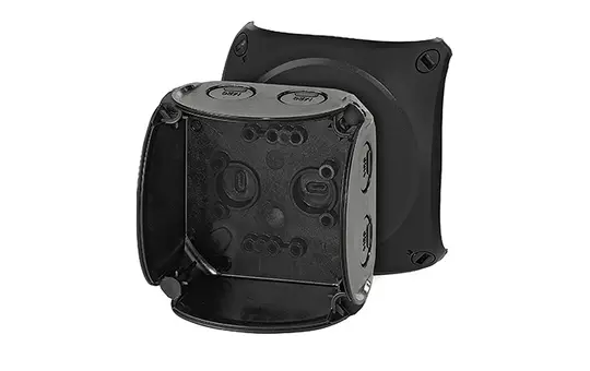 HENSEL KF0200B Kabelabzweigkasten Serie KF ohne Klemmen | schwarz | 93x93 mm