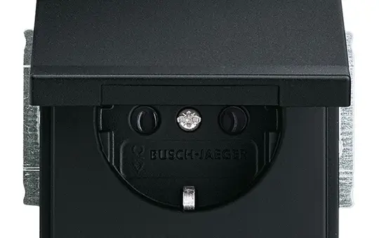 BUSCH-JAEGER 20EUK-885 SCHUKO-Steckdose Future Klappdeckel | schwarz matt