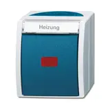 BUSCH-JAEGER 2601/2SKWNH-53 beschr. Kontrollschalter Ocean Ausschalter, 2-polig, Heizung | grau/blaugrün