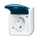 BUSCH-JAEGER 20EBW-53 SCHUKO-AP-Steckdose Ocean 2-fach, Berührungsschutz | grau/blaugrün
