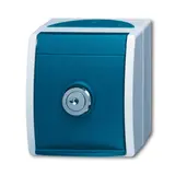 BUSCH-JAEGER 20EWSL-53 SCHUKO-AP-Steckdose Ocean 1-fach, Sicherheitsschloss | grau/blaugrün