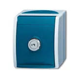 BUSCH-JAEGER 20EWSL-101-53 SCHUKO-AP-Steckdose Ocean 1-fach, Schloss | grau/blaugrün