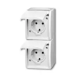 BUSCH-JAEGER 20-02EW-54 SCHUKO-AP-Steckdose Ocean 2-fach, senkrecht | alpinweiß