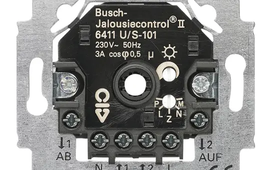 BUSCH-JAEGER 6411U/S-101 Jalousiecontrol II-Einsatz Anschluss für Helligkeitssensor