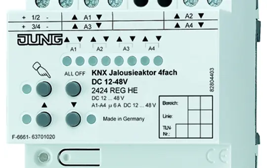 JUNG 2424REGHE KNX-Jalousieaktor DC 4-fach