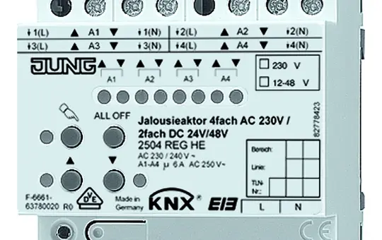 JUNG 2504REGHE KNX-Kombi-Jalousieaktor AC/DC 4-fach