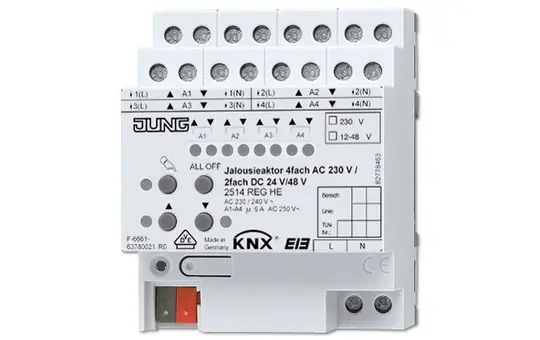 JUNG 2514REGHE KNX-Kombi-Jalousieaktor AC/DC 4-fach, 110 V