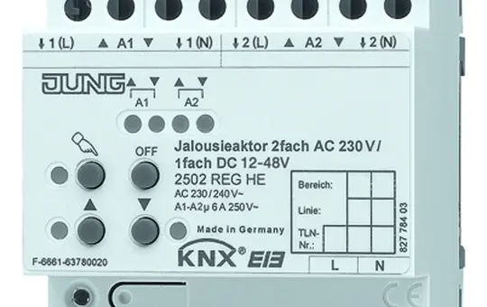 JUNG 2502REGHE KNX-Kombi-Jalousieaktor AC/DC 2-fach